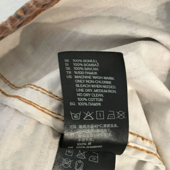 Divided by H&M Canvas Jacket Women's Size 6 Aztec Print Full Zip Front in Rust - Picture 12 of 13